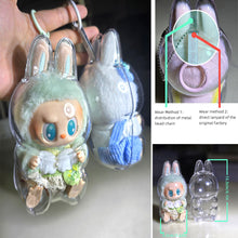 Load image into Gallery viewer, 1Pc Protective Acrylic Storage Case For Plush Dolls Display Bag for Labubu V2 Sitting Party No Doll Transparent Portable Cable Organizer Box Storage Case
