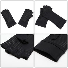 Load image into Gallery viewer, Copper Fiber Half-finger Pressure Gloves Copper Ammonia Knitted Gloves Anti-slip Outdoor Rehabilitation Training Copper Ion Gloves
