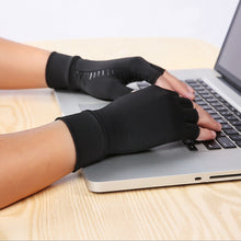 Load image into Gallery viewer, Copper Fiber Half-finger Pressure Gloves Copper Ammonia Knitted Gloves Anti-slip Outdoor Rehabilitation Training Copper Ion Gloves
