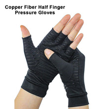 Load image into Gallery viewer, Copper Fiber Half-finger Pressure Gloves Copper Ammonia Knitted Gloves Anti-slip Outdoor Rehabilitation Training Copper Ion Gloves
