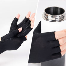 Load image into Gallery viewer, Copper Fiber Half-finger Pressure Gloves Copper Ammonia Knitted Gloves Anti-slip Outdoor Rehabilitation Training Copper Ion Gloves
