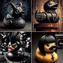 Load image into Gallery viewer, Satan Duck Punk Duck Small Death Rock Duck Valentina Lady Duck Goth Girl Duck for Desk Car Interior Truck Dashboard Tabletop Decoration
