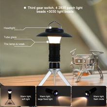 Load image into Gallery viewer, Outdoor Lighthouse Camping Light LED Multi-functional Triangle Stand Camp Atmosphere Light with Hook Tent Light Emergency Light
