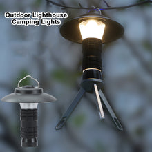 Load image into Gallery viewer, Outdoor Lighthouse Camping Light LED Multi-functional Triangle Stand Camp Atmosphere Light with Hook Tent Light Emergency Light
