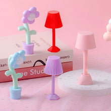 Load image into Gallery viewer, Dollhouse Miniature LED Night Light Cute Floor Lamp Mini Desk Lamp For Bedroom Dining Bedside Night Lamp Doll House Accessories Decor

