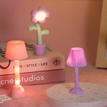 Load image into Gallery viewer, Dollhouse Miniature LED Night Light Cute Floor Lamp Mini Desk Lamp For Bedroom Dining Bedside Night Lamp Doll House Accessories Decor

