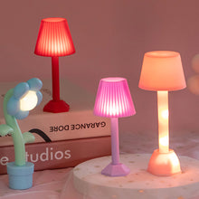 Load image into Gallery viewer, Dollhouse Miniature LED Night Light Cute Floor Lamp Mini Desk Lamp For Bedroom Dining Bedside Night Lamp Doll House Accessories Decor
