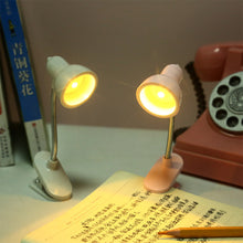 Load image into Gallery viewer, Cute Mini Clamp Lamp to Read Book Eye Protection Bookmarks Portable Light Rotatable Reading Lights for Books Decorative Book Children For Night
