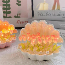 Load image into Gallery viewer, Shell Tulip Night Light DIY Home Decor LED Night Lamp Bedroom Atmosphere Light Decoration Bedside Lamps Creative Valentine Christmas Birthday Kids Gift
