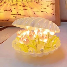 Load image into Gallery viewer, Shell Tulip Night Light DIY Home Decor LED Night Lamp Bedroom Atmosphere Light Decoration Bedside Lamps Creative Valentine Christmas Birthday Kids Gift
