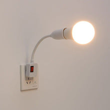 Load image into Gallery viewer, EU US Direct Plug-in Lamp Base E27 Rotary Lamp Socket Bulb Holder Flexible Lamp Holder Converter With Switch LED Table Lamp Adapter Light Base With On/Off
