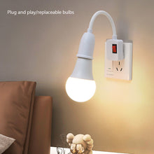 Load image into Gallery viewer, EU US Direct Plug-in Lamp Base E27 Rotary Lamp Socket Bulb Holder Flexible Lamp Holder Converter With Switch LED Table Lamp Adapter Light Base With On/Off
