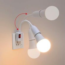 Load image into Gallery viewer, EU US Direct Plug-in Lamp Base E27 Rotary Lamp Socket Bulb Holder Flexible Lamp Holder Converter With Switch LED Table Lamp Adapter Light Base With On/Off
