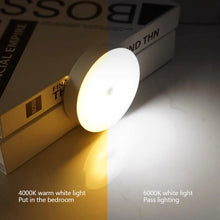 Load image into Gallery viewer, PIR Motion Sensor Light LED Night Light USB Rechargeable Night Lamp Wireless Closet Lights Dormitory Wardrobe Bedroom Bedside Nightlights
