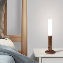 Load image into Gallery viewer, Intelligent Wooden LED Night Light Magnetic Portable Lamp USB Charging Night Lamp Staircase Corridor Bedroom Closet light Bedside Atmosphere Light
