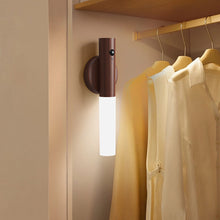 Load image into Gallery viewer, Intelligent Wooden LED Night Light Magnetic Portable Lamp USB Charging Night Lamp Staircase Corridor Bedroom Closet light Bedside Atmosphere Light
