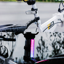 Load image into Gallery viewer, RGB LED USB Cycling Tail Light 750 mAh Bicycle Lights Memory Mode Rainbow Warning Waterproof Helmet Scooter Rear Taillight
