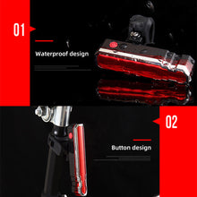 Load image into Gallery viewer, USB Rechargeable Bike Rear Light Laser Line Warning Lamp Waterproof Seatpost LED Light MTB Road Bicycle Taillight
