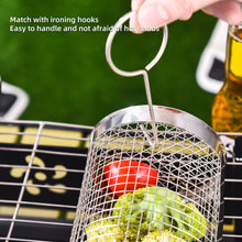 Load image into Gallery viewer, BBQ Grill Basket Wire Mesh Cylinder Portable Round 304 Stainless Steel Grill Basket Barbecue Rack Outdoor Camping Fumigator Tasty
