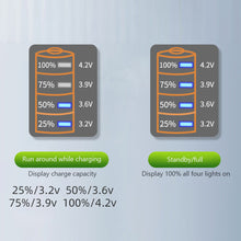 Load image into Gallery viewer, 4.2V 3.9V 3.6V 3.2V 18650 16340 10400 26650 18490 AA AAA 14500 21700 Lithium Ni-mh Battery Smart Charger
