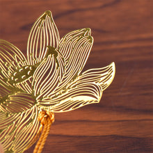 Load image into Gallery viewer, 1pcs Student Chinese Style Stationery Retro Metal Bookmarks Hollow Ginkgo Biloba Maple Leaf Lotus Vein Book Marks Gifts
