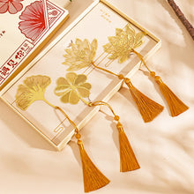 Load image into Gallery viewer, 1pcs Student Chinese Style Stationery Retro Metal Bookmarks Hollow Ginkgo Biloba Maple Leaf Lotus Vein Book Marks Gifts
