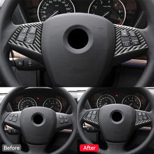Load image into Gallery viewer, 2Pcs Car Carbon Fiber Pattern Steering Wheel Button Panel Trim Cover Sticker For BMW X5 X6 E70 08-13 Accessories
