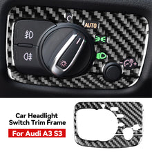 Load image into Gallery viewer, Carbon Fiber Pattern Car Headlight Switch Knob Trim Frame Sticker For Audi A3 S3 RS3 8V 2013 - 2018 A4L Q3 Q5 Interior Accessories Styling
