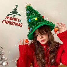Load image into Gallery viewer, 2025 Ins Christmas Tree Hat Creative Xmas Headwear for Girls Tinsel Christmas Headband Party Costume New Year Decor Supplies
