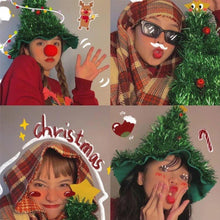 Load image into Gallery viewer, 2025 Ins Christmas Tree Hat Creative Xmas Headwear for Girls Tinsel Christmas Headband Party Costume New Year Decor Supplies
