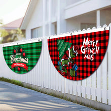 Load image into Gallery viewer, Christmas Fan-Shaped Flag Banner Christmas Door Windows Garden Railing Hanging Ornaments New Year 2025 Xmas Home Decoration Navidad Gift

