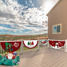 Load image into Gallery viewer, Christmas Fan-Shaped Flag Banner Christmas Door Windows Garden Railing Hanging Ornaments New Year 2025 Xmas Home Decoration Navidad Gift
