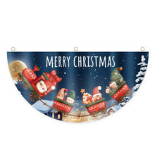 Load image into Gallery viewer, Christmas Fan-Shaped Flag Banner Christmas Door Windows Garden Railing Hanging Ornaments New Year 2025 Xmas Home Decoration Navidad Gift

