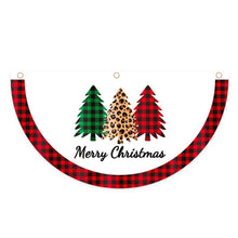 Load image into Gallery viewer, Christmas Fan-Shaped Flag Banner Christmas Door Windows Garden Railing Hanging Ornaments New Year 2025 Xmas Home Decoration Navidad Gift
