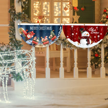 Load image into Gallery viewer, Christmas Fan-Shaped Flag Banner Christmas Door Windows Garden Railing Hanging Ornaments New Year 2025 Xmas Home Decoration Navidad Gift
