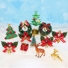 Load image into Gallery viewer, 10Pcs Cake Topper Christmas Theme Plastic Fruit Picks Cupcake Topper Cake Insert Cards For Party Decoration Supplies Cake Decoration
