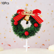 Load image into Gallery viewer, 10Pcs Cake Topper Christmas Theme Plastic Fruit Picks Cupcake Topper Cake Insert Cards For Party Decoration Supplies Cake Decoration
