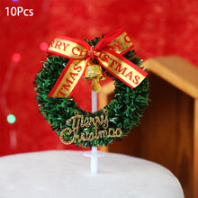 Load image into Gallery viewer, 10Pcs Cake Topper Christmas Theme Plastic Fruit Picks Cupcake Topper Cake Insert Cards For Party Decoration Supplies Cake Decoration
