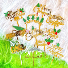 Load image into Gallery viewer, Cake Topper Christmas Theme Acrylic Fruit Picks Cupcake Topper Cake Insert Cards For Party Decoration Supplies Cake Decoration
