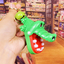 Load image into Gallery viewer, Crocodile Dinosaur Finger Biting Toy Keychain Tyrannosaurus Rex Tooth Extraction Game Fun Creative Stress Relief Skills Pendant
