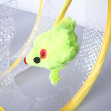 Load image into Gallery viewer, Folded Cat Spiral Tunnel Mouse Pendant Spring Toy S Type Cat Tunnel Tube Pet Collapsible Interactive Toy with Feather for Rabbit Kitten

