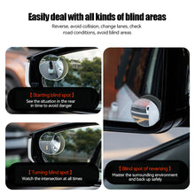 Load image into Gallery viewer, 2Pcs Car 360° Rotating Adjustable Blind Spot Rear View Mirrors Wide Angle Mirror with Suction Cup Convex Round Mirror
