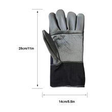 Load image into Gallery viewer, 1 Pair Denim Cowhide Welding Gloves Thickened Thermal Insulation Mechanical Handling Labor Protection Gloves
