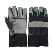 Load image into Gallery viewer, 1 Pair Denim Cowhide Welding Gloves Thickened Thermal Insulation Mechanical Handling Labor Protection Gloves
