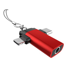 Load image into Gallery viewer, 1PC 3.5MM 2-IN-1 T-Type Digital Audio Converter Type-C/Lightning Dual Interface Design For Apple Samsung Huawei
