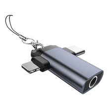 Load image into Gallery viewer, 1PC 3.5MM 2-IN-1 T-Type Digital Audio Converter Type-C/Lightning Dual Interface Design For Apple Samsung Huawei
