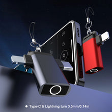 Load image into Gallery viewer, 1PC 3.5MM 2-IN-1 T-Type Digital Audio Converter Type-C/Lightning Dual Interface Design For Apple Samsung Huawei
