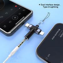 Load image into Gallery viewer, 1PC Multi-Function Audio Converter Type-C/Lightning Dual Interface To 3.5MM For Apple Samsung Huawei
