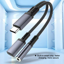 Load image into Gallery viewer, 1PC 10W 2-IN-1 Fast Charge Adapter Type-C To 3.5MM Earphone Audio Adapter For Apple 15 Samsung Huawei
