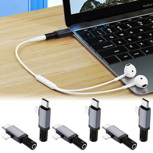 Load image into Gallery viewer, 1PC 2-IN-1 Audio Converter Lightning/Type-C To 3.5MM For Apple 15 Samsung Huawei
